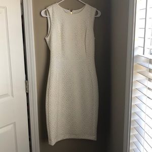 Off white and Gold Speckled Fitted Dress